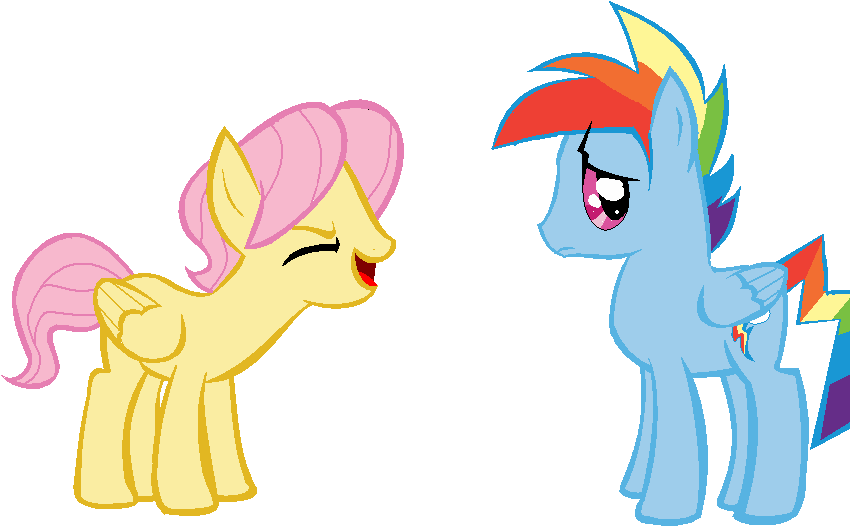 Xoxpeaceheartxox, Butterscotch, Fluttershy, Rainbow - Rainbow Blitz And Butterscotch (855x549), Png Download