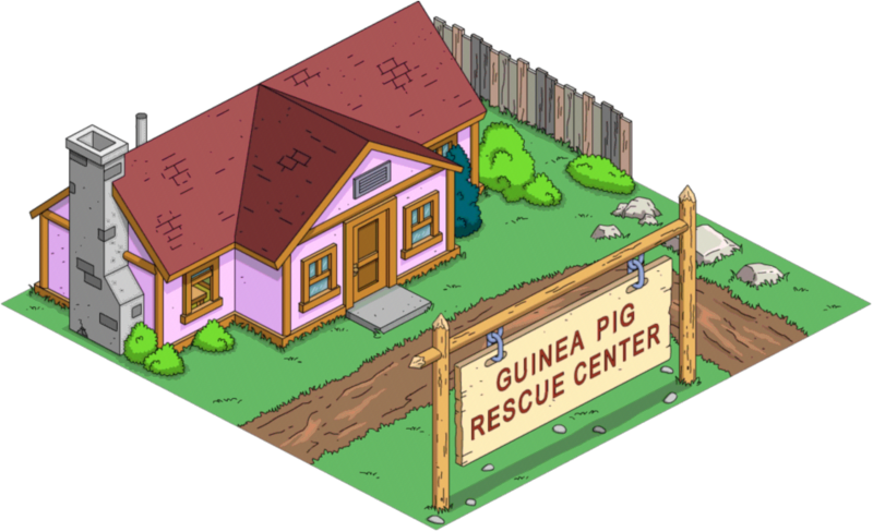 Guinea Pig Rescue Center - Simpsons Guinea Pig Rescue Center (800x488), Png Download