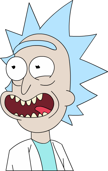 Rick And Morty Rick Face Png Banner Black And White - Rick And Morty Ricks Face (453x719), Png Download