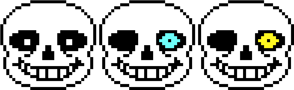 Just Some Sans Battle Faces I Made - Sans Face Pixel Art Maker (1050x450), Png Download