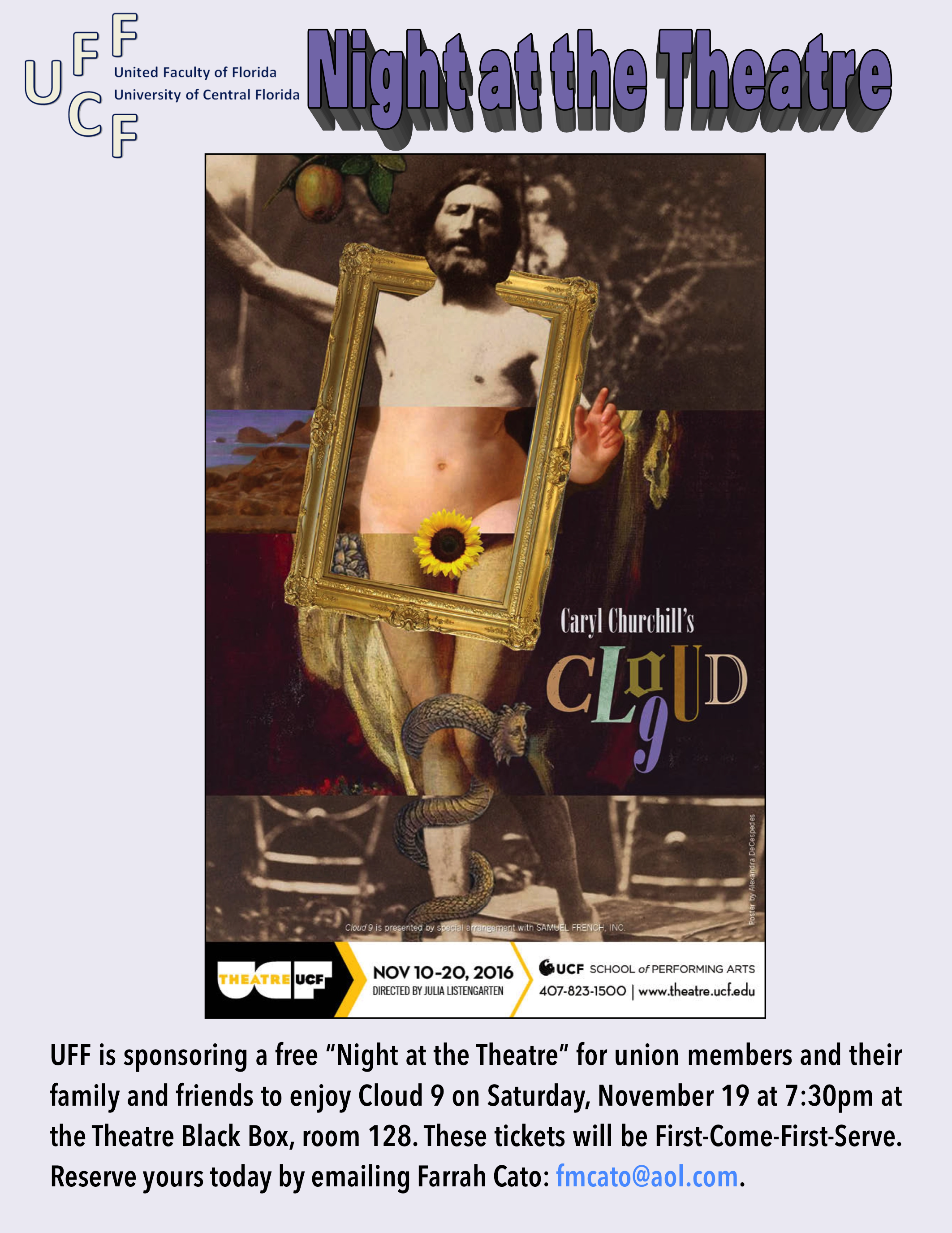 Theatre Ucf Will Perform “cloud 9” By Caryl Churchill - University Of Central Florida (2125x2750), Png Download