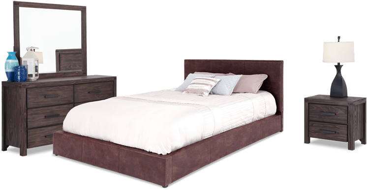 Austin Upholstered Bedroom Set - Bobs Austin Bedroom Set (850x534), Png Download