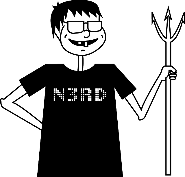 Boy, Person, Cartoon, Nerd, Pitchfork, Evil, Geek, - Nerd Evil (640x612), Png Download