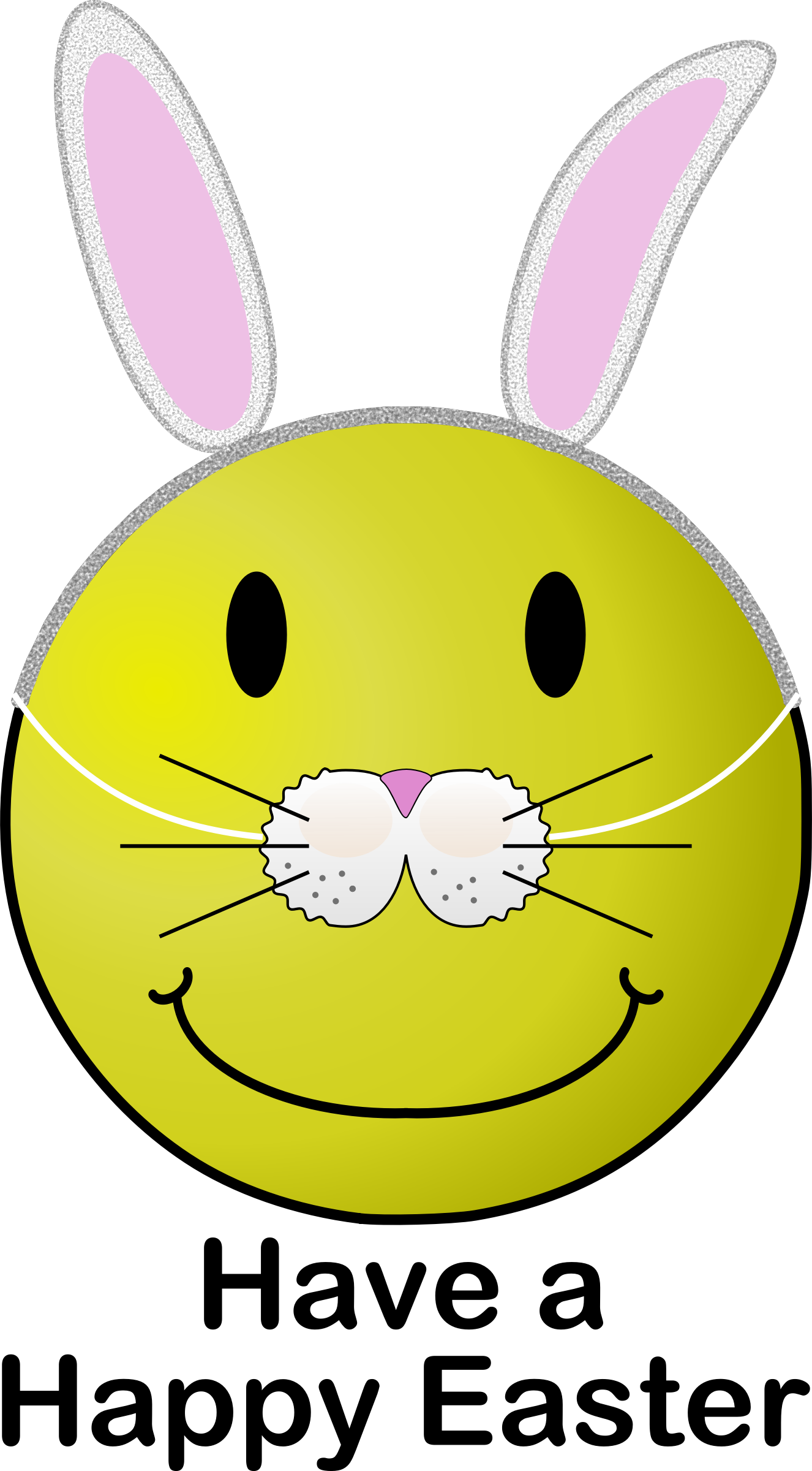 Evil Grin Smiley - Easter Bunny Smiley Face (1326x2400), Png Download