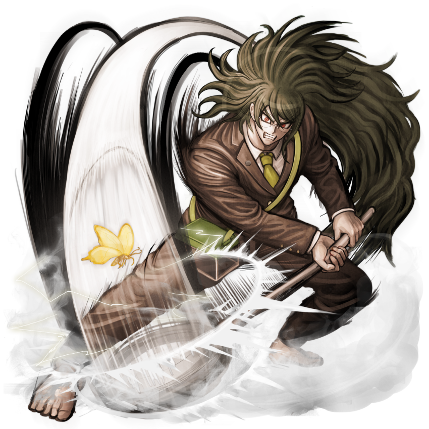 1boy Barefoot Blazer Brown Hair Butterfly Butterfly - Danganronpa V3 Gonta Gokuhara (850x850), Png Download