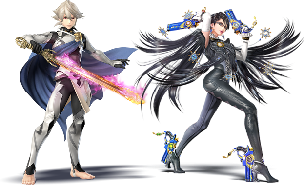 Bayonetta And Corrin Coming To Smash Bros - Super Smash Bros Bayonetta Png (638x382), Png Download