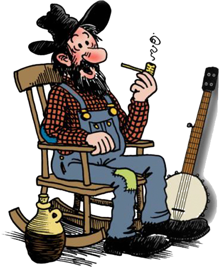 Hillbilly In Rocking Chair (451x550), Png Download