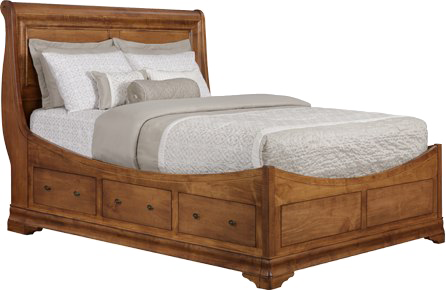 Sleigh Bed Png Transparent Picture - Wood Bed Storage Png (446x290), Png Download