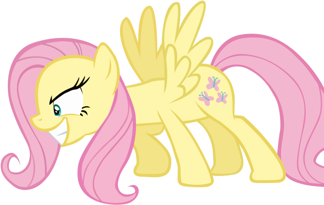 Evil Fluttershy By Scourge - Mlp Fluttershy Angry Base (1101x726), Png Download