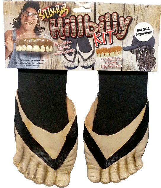 Hillbilly Billy-bob Teeth And 6-toed Vinyl Sandals (600x676), Png Download