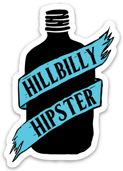 Hillbilly Hipster - Sticker - Mug (430x597), Png Download