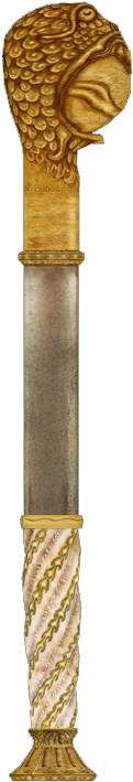 Golden Mace - The Elder Scrolls (532x710), Png Download