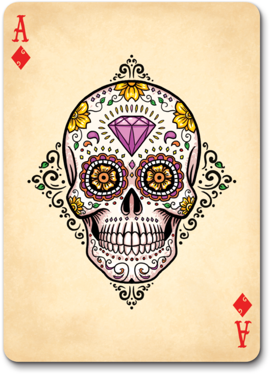 The Design - Dias Dela Muertos Playing Cards (700x902), Png Download