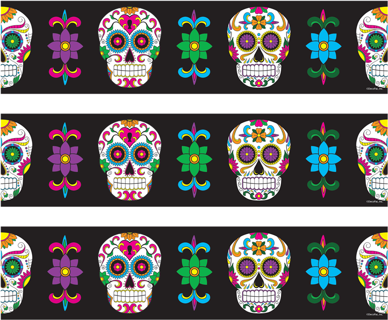 Dia De Los Muertos Skull - Decopac Day Of The Dead Dia De Los Muertos Cupcake (800x662), Png Download
