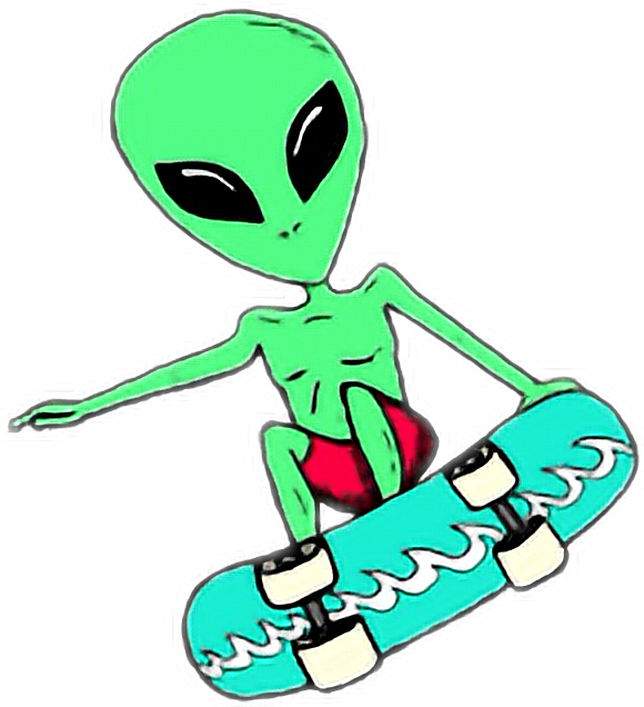 Alien Skate Sticker By Mr - Skate Alien (580x636), Png Download