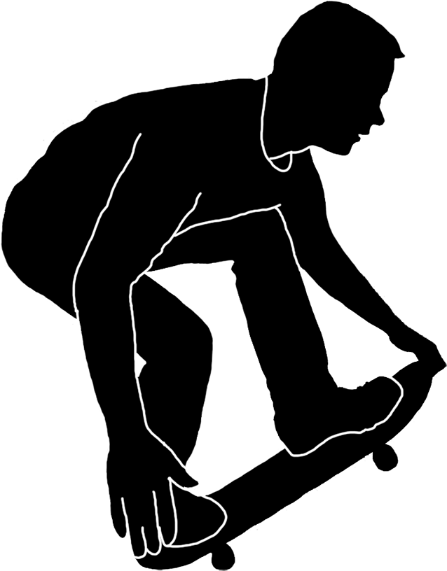 Skateboard Clip Art Silhouette - Skateboard (778x945), Png Download