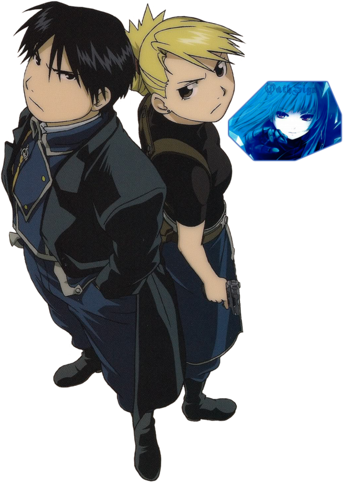 Riza Hawkeye Png - Roy Mustang And Riza Hawkeye (744x1074), Png Download