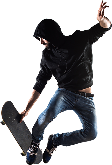 Testimonial - Person On Skateboard (440x665), Png Download