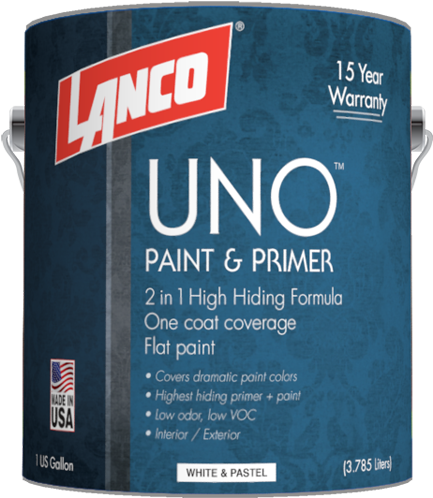 Lanco® Uno™ Is A 100% Acrylic Resin Paint And Primer - Lanco 1 Gal. Vinyl Acrylic Spackle Sc101-4 (478x500), Png Download