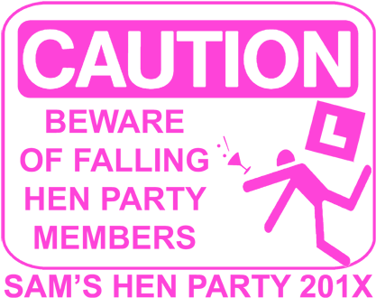 Caution Hen Party - Trips Slips And Falls In The Workplace Ppt (500x500), Png Download