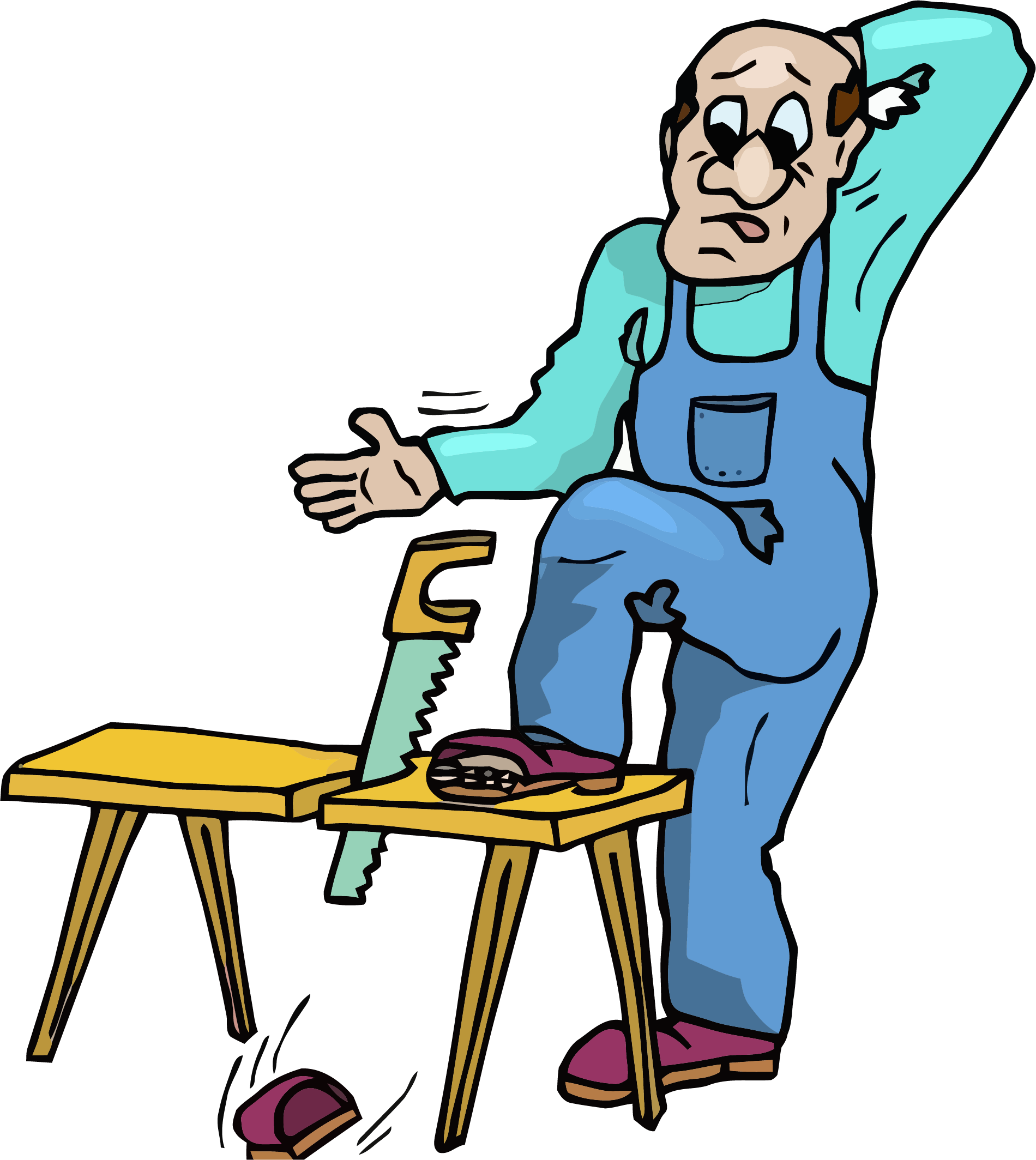 Caution Carpenter Clipart Png - Carpenter Clip Art Png (1900x2128), Png Download