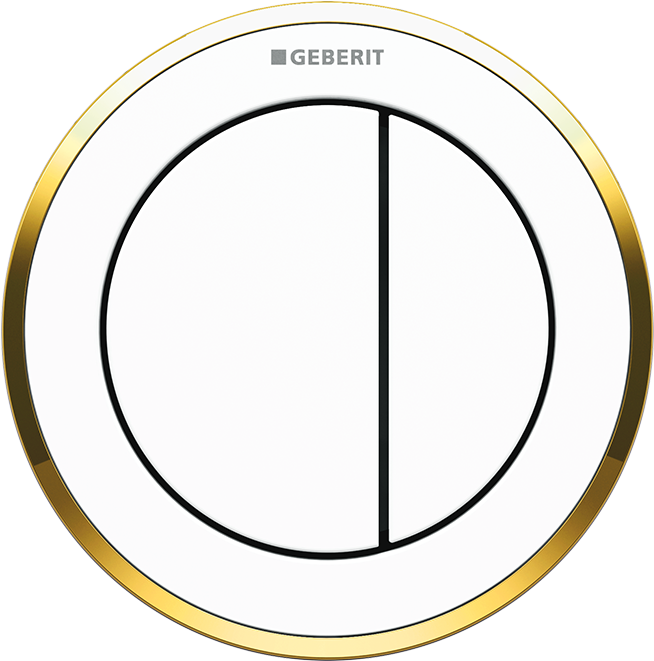 Geberit Kappa Round Remote White With Gold Trim - Circle (1170x660), Png Download