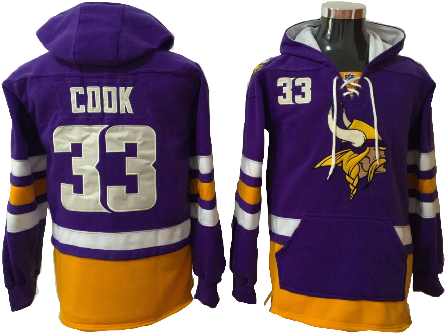 Minnesota Vikings Lacer - Minnesota Vikings Hockey Hoodie (952x715), Png Download