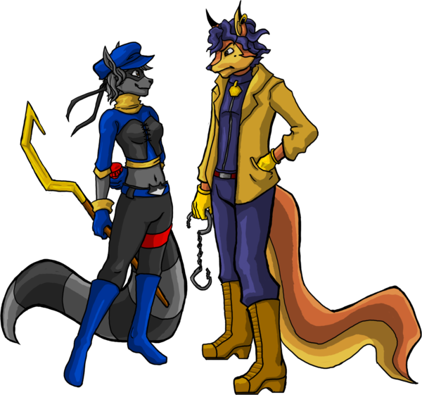 Thieves In Time Sly Cooper And The Thievius Raccoonus - Sly Cooper Carmelita Fox Male (600x561), Png Download