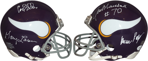 “purple People Eaters” Autographed Minnesota Vikings - Football Helmet (500x500), Png Download