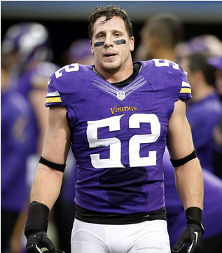 Minnesota Vikings Linebacker Chad Greenway - Minnesota Vikings Linebacker (640x360), Png Download