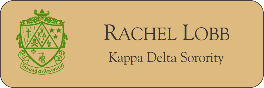 Kappa Delta Sorority Name Tags - Coaster Set Kappa Delta Sorority - Crest Green (903x303), Png Download