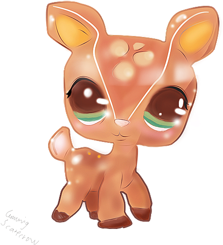 Lps Transparent Drawing - Cute Deer Drawing (600x600), Png Download
