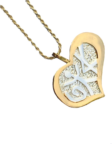 Love Pendant Gold Trim - Gold (600x600), Png Download