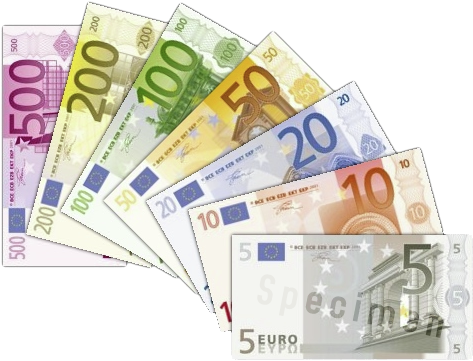 Left To Right - Euro Notes (479x366), Png Download