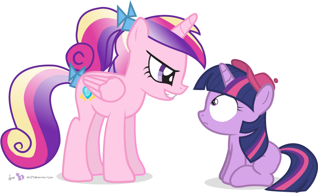 Dm29, Duo, Filly, Hat, Princess Cadance, Safe, Simple - Mlp Twilight Sparkle And Cadence (1200x700), Png Download