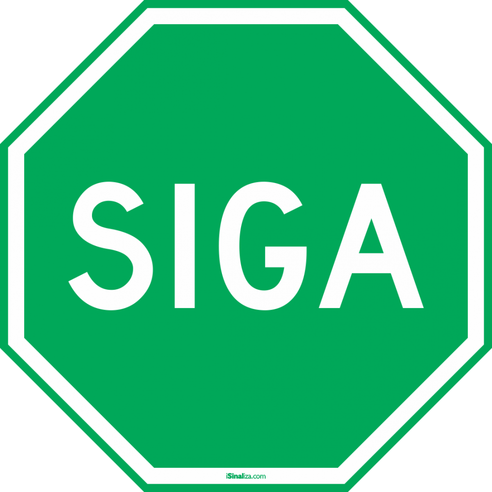 Download Placa Siga R-1 - Placa De Sinalização Siga PNG Image with No