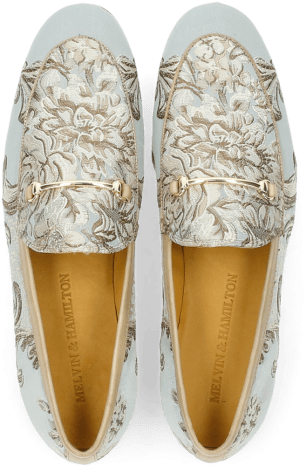 Loafers Scarlett 1 Textile Victoria Silk Trim Gold - Slip-on Shoe (477x477), Png Download