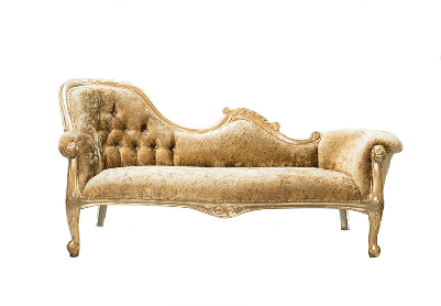 Chase Lounge Velvet Gold With Gold Trim - Couch (400x400), Png Download