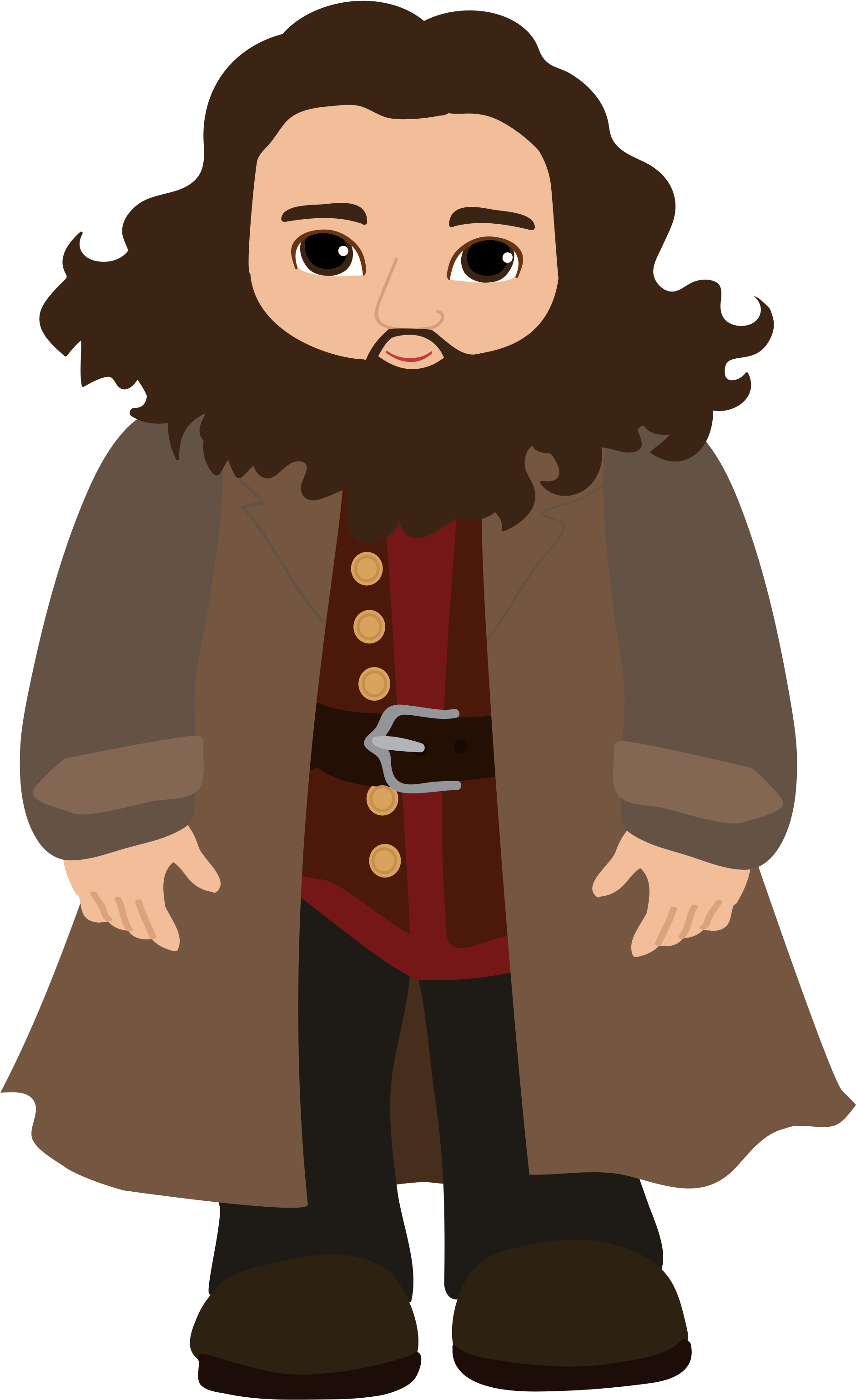 Hagrid Drawing Svg Free Library - Harry Potter Clipart (1881x3107), Png Download