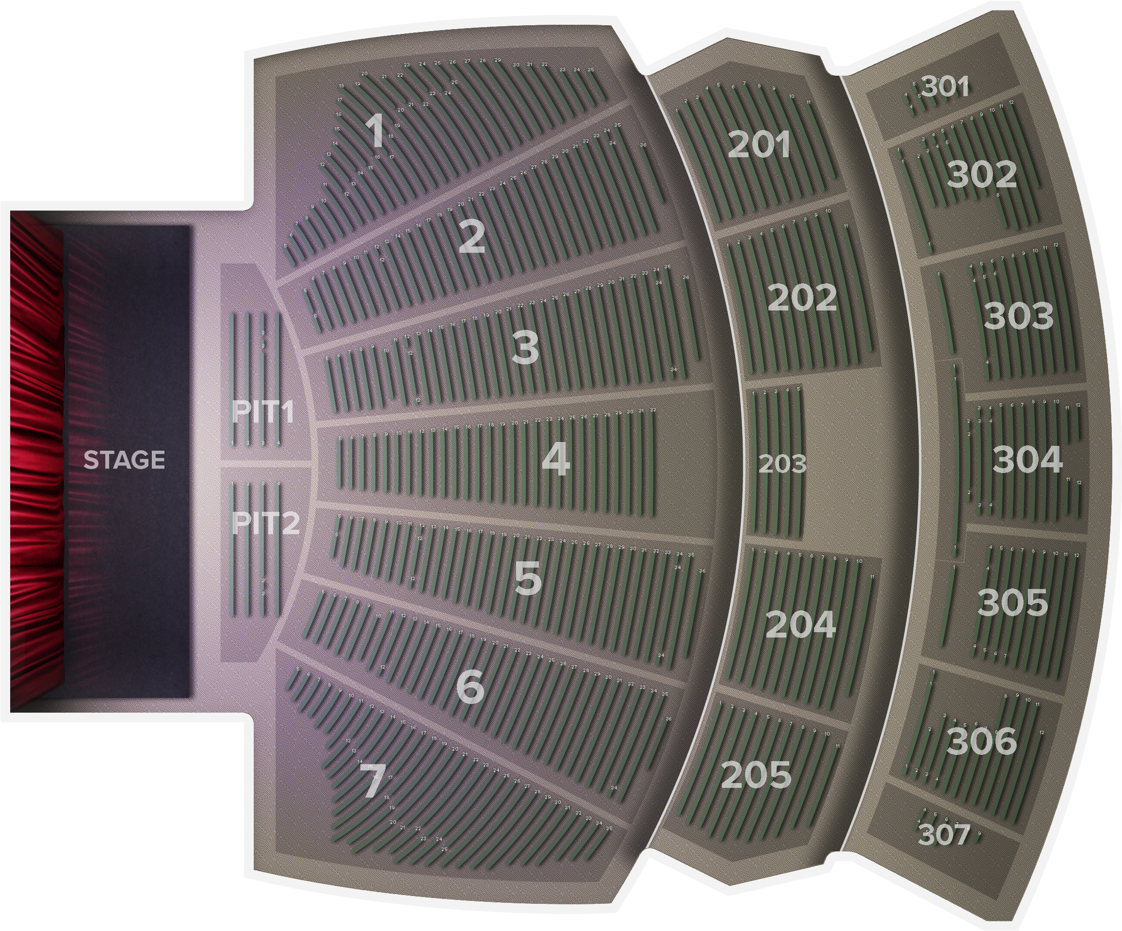 Comerica Theater Section 201 (2560x1936), Png Download