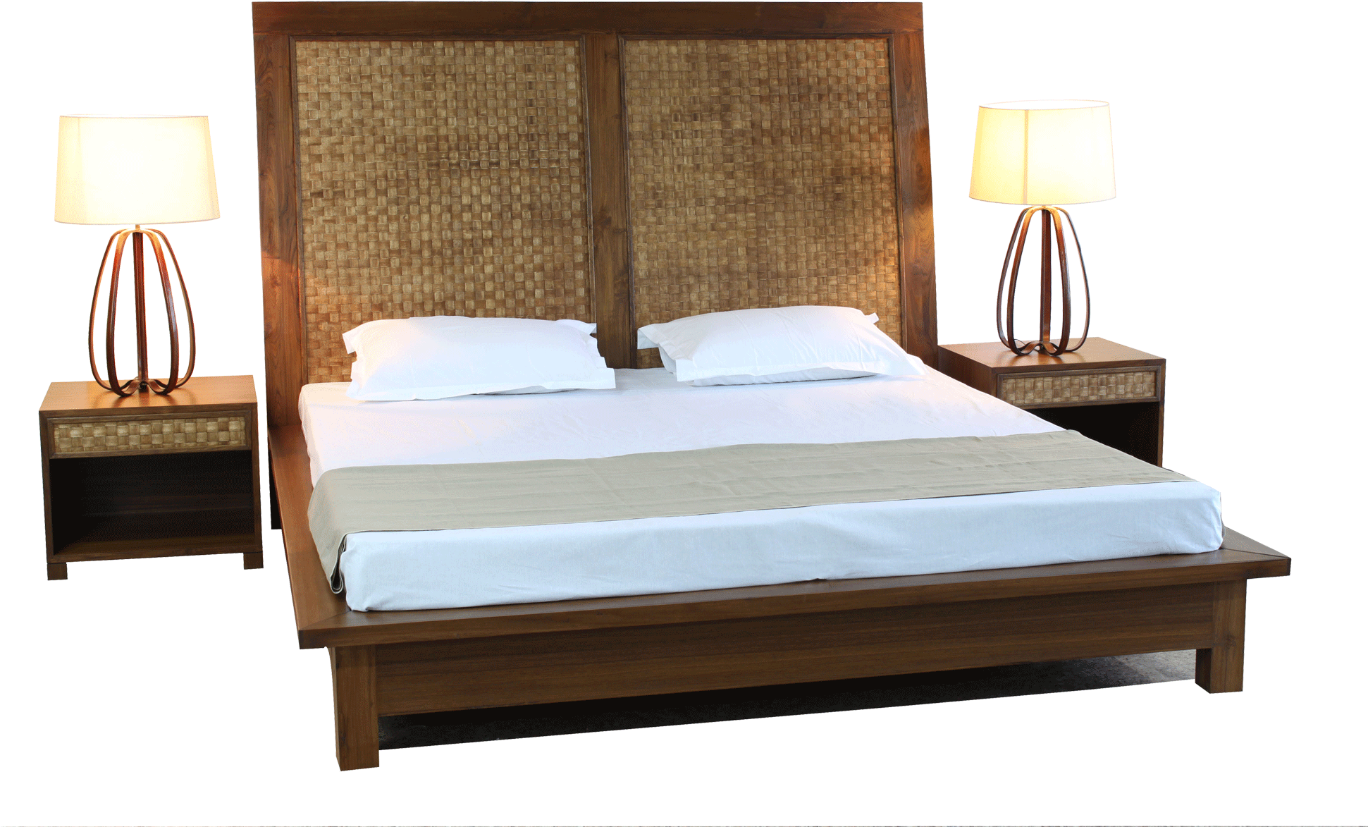 Veneer Weave Double Bed - Weave Bed (2000x2400), Png Download