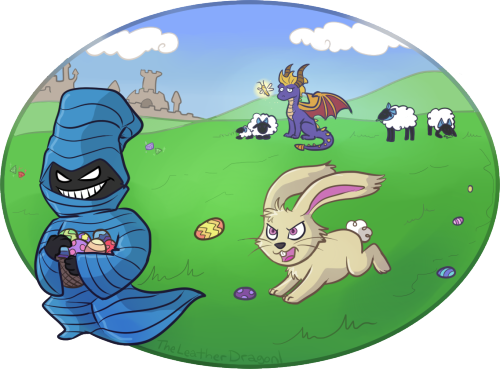 Happy Easter - Spyro Comic Egg Thief (500x369), Png Download