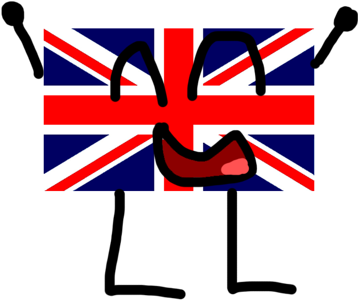 Cheer - Red White And Black Uk Flag (720x720), Png Download