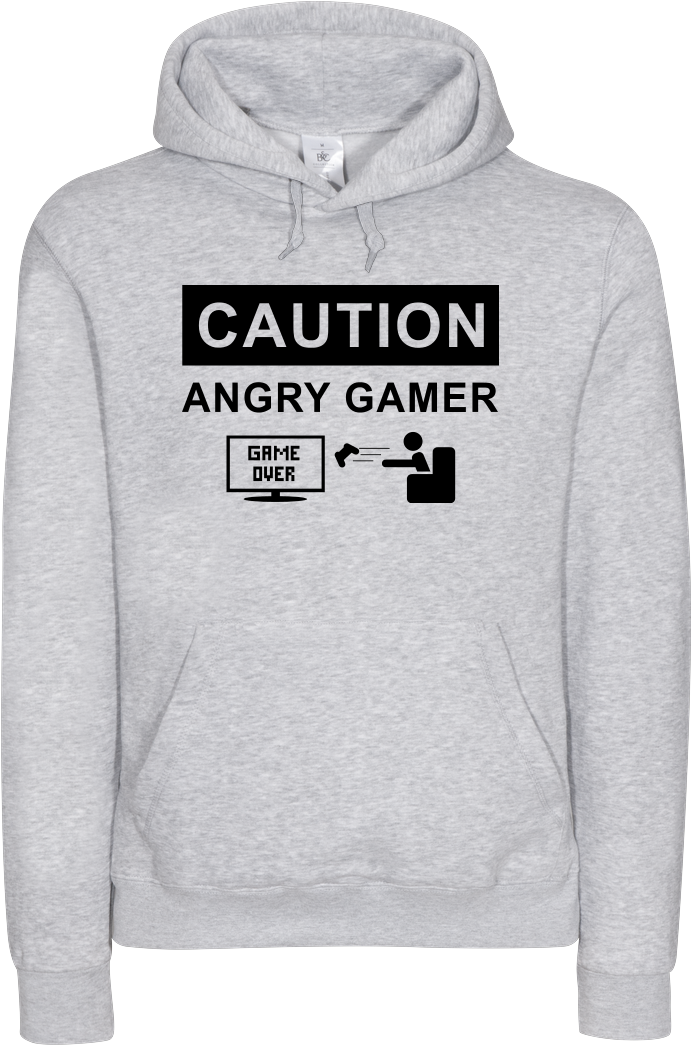 Angry Gamer Sweatshirt B&c Hooded (1044x1044), Png Download