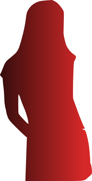 Red Shade Silhouette Woman Clip Art - Woman In Red Silhouette Png (300x590), Png Download