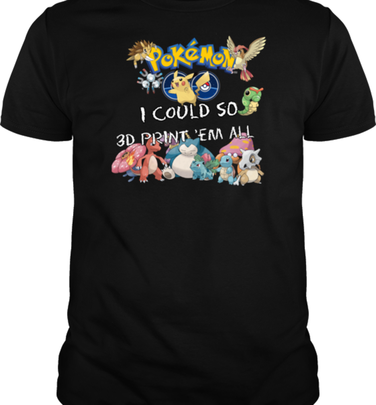 Pokemon 3d Printer Shirt - T-shirt (750x808), Png Download