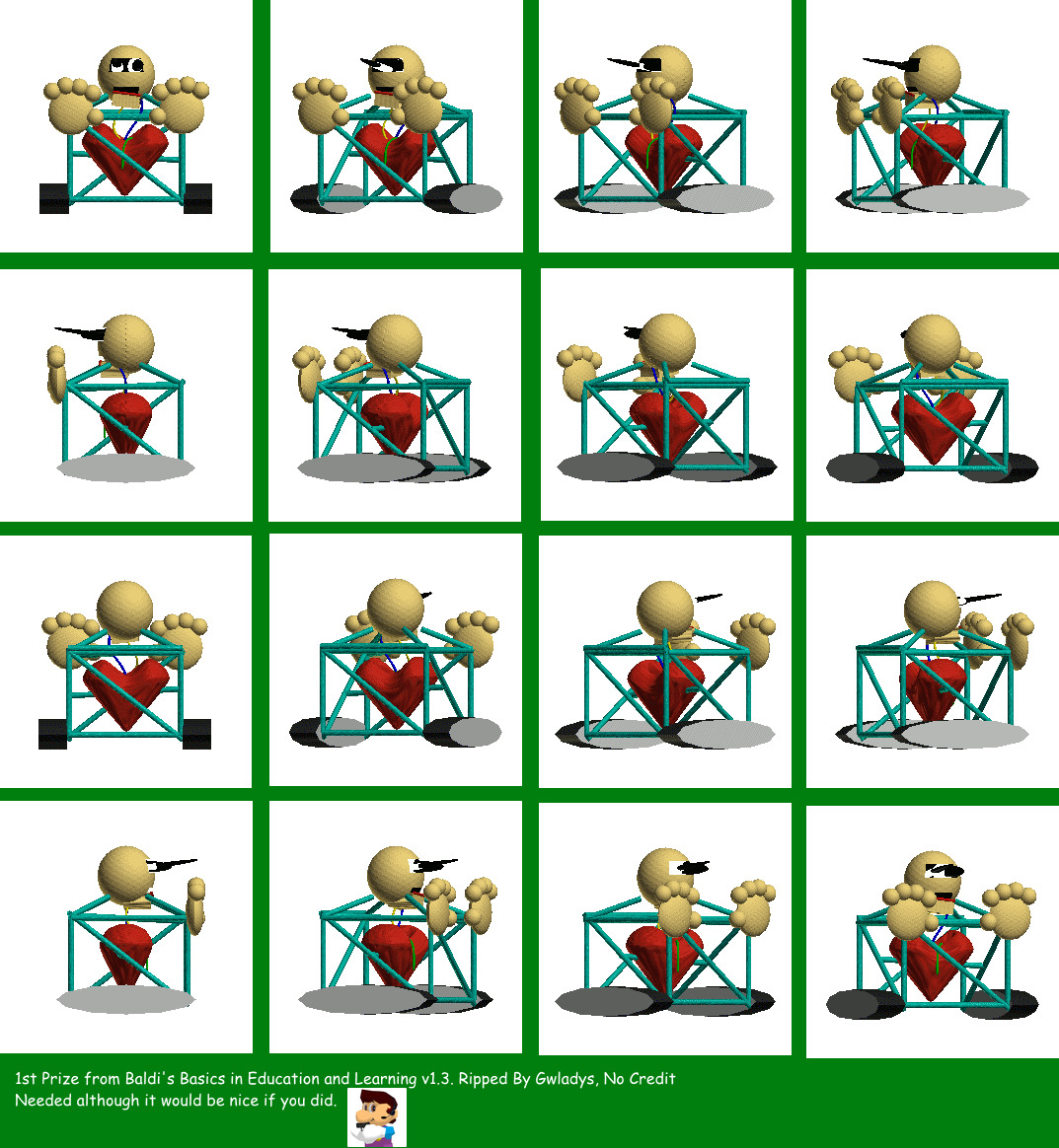 Click For Full Sized Image 1st Prize - Baldi's Basics 1st Prize (1073x1164), Png Download