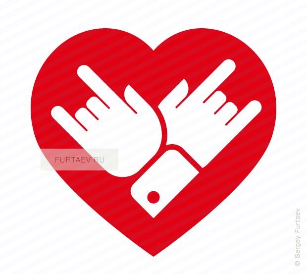 Vector Icon Of Two Hands With Horns Gesture Against - Illustration (620x553), Png Download