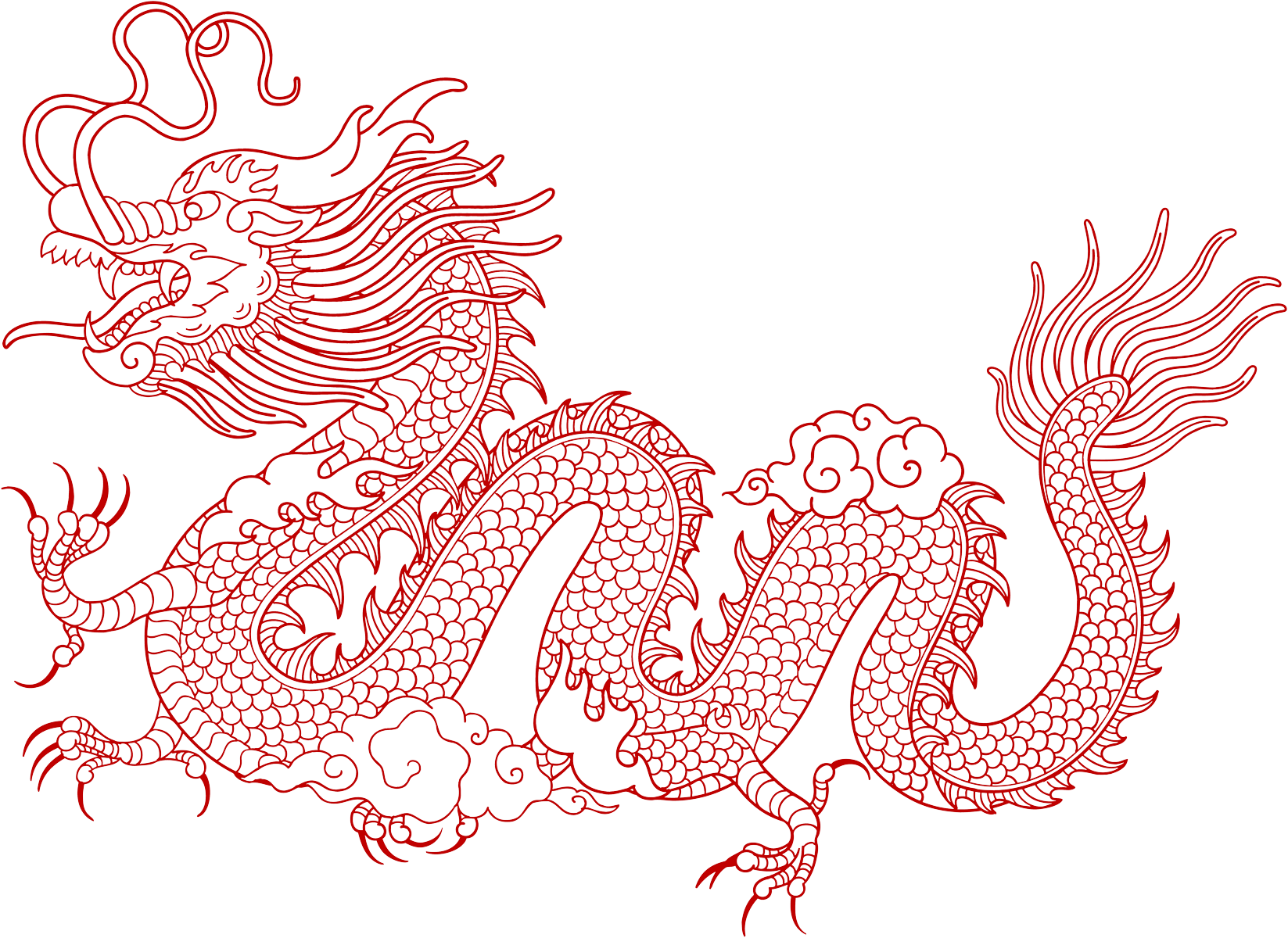 Chinese New Year Dragon Design (1647x1200), Png Download