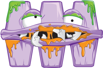 Busted-eggs - Egg (412x406), Png Download